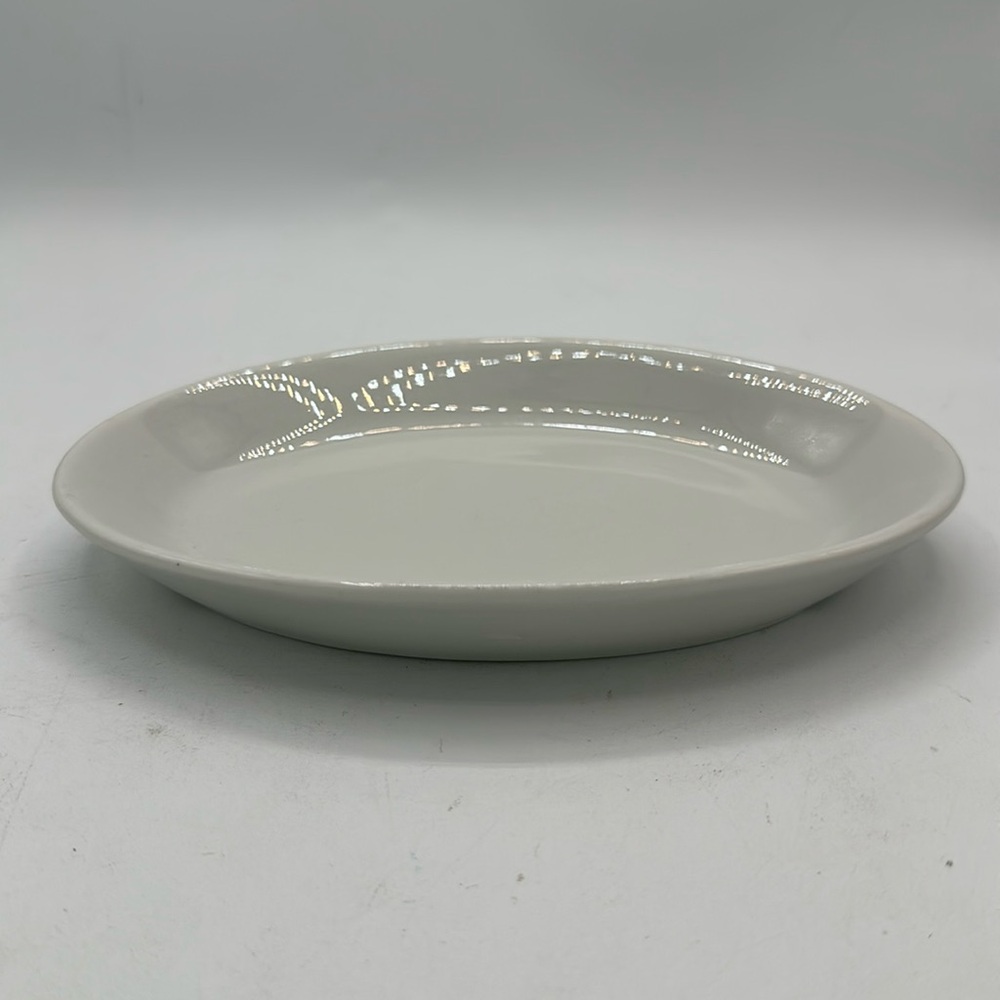 Form oval white ceramic soap dish